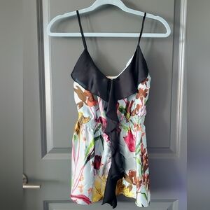 Arden B Floral Spaghetti Strap Top W/ Adjustable Straps